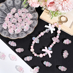 35pcs perles acryliques irisées arc-en-ciel placage uv&nbsp;PACR-PA0001-23A