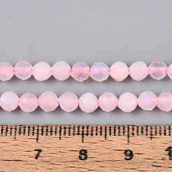 Нити бусин из натурального розового кварца с покрытием цвета AB&nbsp;G-T144-B07-02