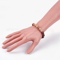 Матовые смешанные драгоценные камни стрейч-браслеты BJEW-JB03169