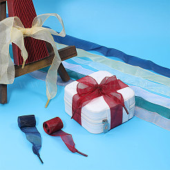 16 пара шнурков из органзы 16 цветов&nbsp;AJEW-GL0002-40