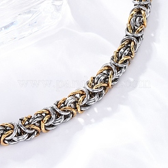 201 браслет-цепочка из нержавеющей стали с византийским узором BJEW-B078-174GP