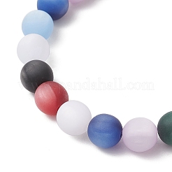 Эластичные браслеты из смоляных бусин кошачий глаз для мужчин и женщин&nbsp;BJEW-JB12103