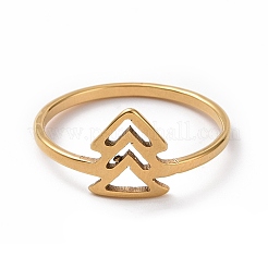 Женское кольцо-стрелка из нержавеющей стали 201 с ионным покрытием (IP) RJEW-J051-05G