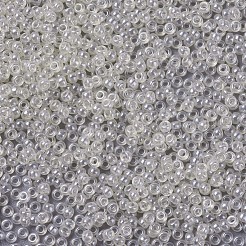 MIYUKIラウンドロカイユビーズ  日本製シードビーズ  11/0  （rr3504)透明ペールベージュ光沢  2x1.3mm  穴：0.8mm  約50000個/ポンド&nbsp;SEED-G007-RR3504