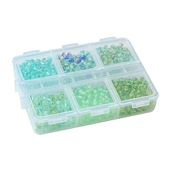 Прозрачный стеклянный круглый бисер 45 г 6 цвета SEED-FS0001-30