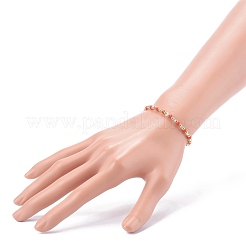 丸い不透明な色のガラスシードビーズストレッチブレスレット  レッド  内径：2-1/8インチ（5.5cm）&nbsp;BJEW-JB06010-02