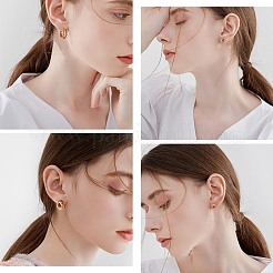 17ペア17スタイルリング＆トライアングル＆ラウンド＆ハートスタッドピアス、レジンパール  女性用ラインストーン付きオープンハーフフープピアス  ゴールドカラー  3~36x3~23.5mm  ピン：0.8~0.9mm  1ペア/スタイル&nbsp;EJEW-SZ0001-62