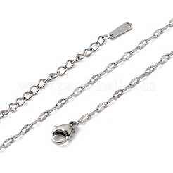 12 Stück 2.2 mm 304 Edelstahl-Halskette mit geriffelter Form für Damen und Herren&nbsp;NJEW-H093-16P