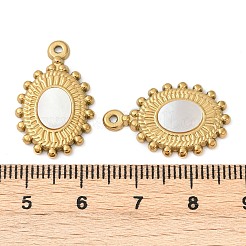 Подвески из натуральной белой ракушки из нержавеющей стали 304 STAS-L288-11G-02