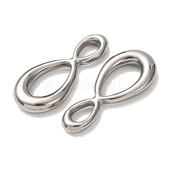 304ステンレススチールリンクリング  無限大  変色なし  ステンレス鋼色  37x16x4.5mm  内寸：8x4.5mmおよび16x8mm&nbsp;SA-A002-01D-P