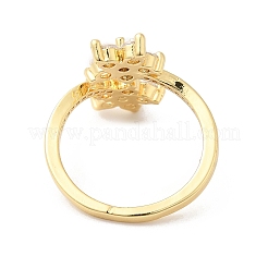 Открытое кольцо-кафф с кубическим цирконием&nbsp;RJEW-L106-009G-03