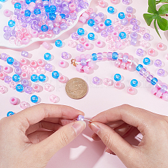 600 шт. 6-х цветные непрозрачные и прозрачные пластиковые бусины KY-SC0001-92