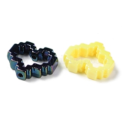 UVメッキアクリルビーズ  ビーズフレーム  虹色の  ハート  ミックスカラー  25.5x29.5x7mm  穴：3mm&nbsp;SACR-G034-02