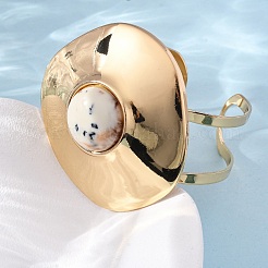 Браслеты-манжеты из сплава и железа для женщин&nbsp;BJEW-F501-02KCG