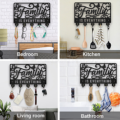 Настенные вешалки из дерева и железа HJEW-WH0055-227