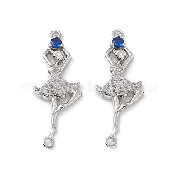 Шармы-соединители из латуни с микропаве из прозрачного кубического циркония KK-E068-VB036