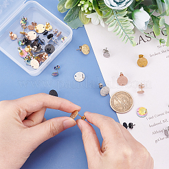 40 шт. 10 плоских круглых серег-гвоздиков STAS-UN0024-24