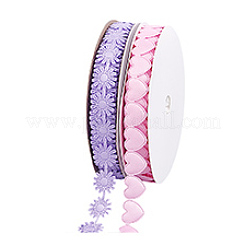 2 рулон полиэстеровой кружевной ленты с сердечками и цветами 2 стилей&nbsp;OCOR-PH0004-66B