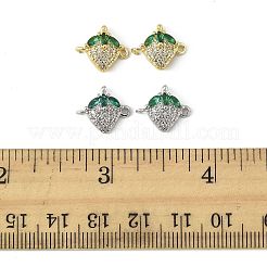 4 Stück 2 Farben Messing Pavé Zirkonia Obst Verbinder Charms&nbsp;KK-FS0001-73A