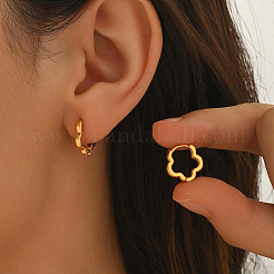 Серьги-кольца из латуни с цветком&nbsp;PM0163