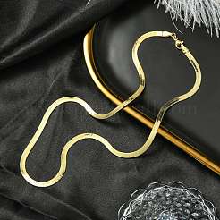 4 мм стойка покрытие латунь плоская змейка цепи ожерелья для женщин мужчин&nbsp;MAK-L044-14G