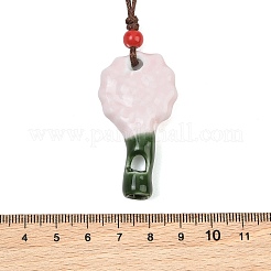 Colliers pour femmes avec pendentif sifflet en porcelaine tournesol ajustable et cordon ciré&nbsp;FB-CBA68CE-01A