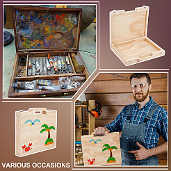 Boîtes de rangement en bois avec poignées&nbsp;CON-WH0099-69