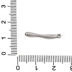 304ステンレスペンダント  ティアドロップチャーム  ステンレス鋼色  21x3x2.5mm  穴：0.8mm&nbsp;SA-CBAA1A1-02P