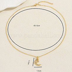 Женские ожерелья с подвесками в виде луны и звезд из латуни с прозрачными кубическими цирконами HB1903