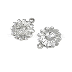 304ステンレスペンダント  ひまわりチャーム  変色防止  ステンレス鋼色  16.5x14.5x2.5mm  穴：1.8mm&nbsp;STAS-D363-06P