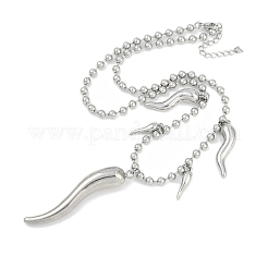 Стойка латунь латунь итальянский рог cornicello нагрудник ожерелья NJEW-P317-06P