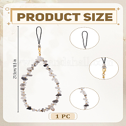 Ремешки для мобильных телефонов из натурального рутилового кварца&nbsp;HJEW-LP00008