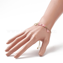 Браслет ручной работы с японскими семенами прямоугольной формы BJEW-MZ00013-02