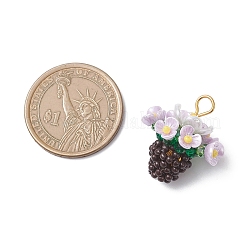 Подвески-цветы из стеклянных бусин из смолы&nbsp;PALLOY-MZ01106