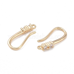 Крючки для сережек из латуни с микропаве и кубическим цирконием&nbsp;KK-U008-13G