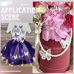 40шт бабочка из двухцветного полиэстера&nbsp;DIY-SP0006-27