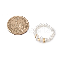 АБС-пластиковые эластичные кольца с имитацией жемчуга для женщин RJEW-JR00898