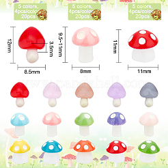 60 шт. грибовидные смоляные украшения для дома и кабошоны DJEW-OC0001-10