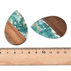 Большие подвески из прозрачной смолы и орехового дерева&nbsp;RESI-T058-05M