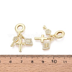 Messing mikro pflastern klare kubik zirkonia europäische baumeln charme&nbsp;KK-N287-33D-G