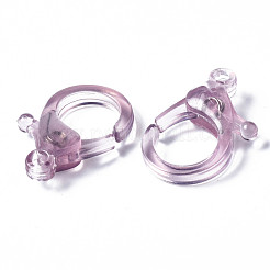 透明アクリルカニカン  プラム  25.5x18x6mm  穴：1.8mm&nbsp;TACR-T023-01A-03