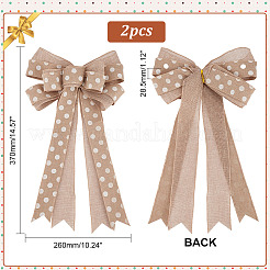 Leinen-Bowknot-Ornament mit Polka-Dot-Muster&nbsp;DIY-WH0248-343