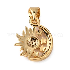 Латунные микропаве прозрачные подвески с фианитом&nbsp;KK-WH0035-70