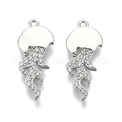 Pendentifs en laiton micro pavé de zircones cubiques transparentes&nbsp;KK-C005-13P
