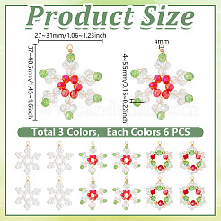 18 шт. 3 стиля гальванизированных стеклянных бусин и перламутровых стеклянных бусин-жемчужин PALLOY-FH00154