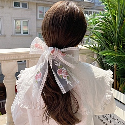 30 ярд поликоттоновой кружевной ленты с цветочной вышивкой PW-WG41477-06