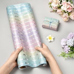 Papel para envolver regalos de cumpleaños con degradado de arcoíris&nbsp;DIY-FZC0002-03C