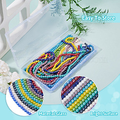 12 нити 12-х цветных гальванизированных непрозрачных стеклянных бусин&nbsp;EGLA-TA0013-34