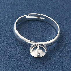 Verstellbare Messing-Stiftringe für halbgebohrte Perlen&nbsp;KK-K414-02A-S