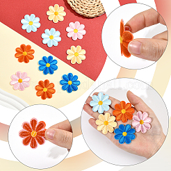 50 pièces 5 couleurs tissu de broderie informatisé fer sur/coudre sur les patchs&nbsp;PATC-CY0001-17A